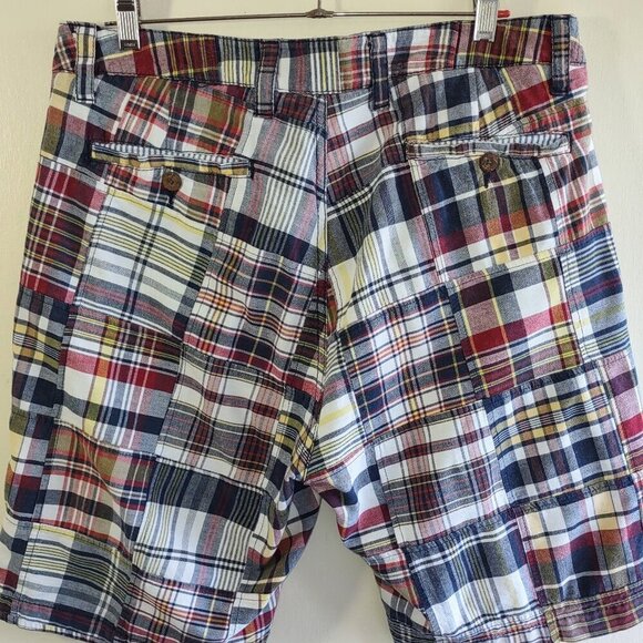The New Ivy Brand Indian Madras Chino Shorts Patchwork Plaid Men's Size 34 - Picture 4 of 8